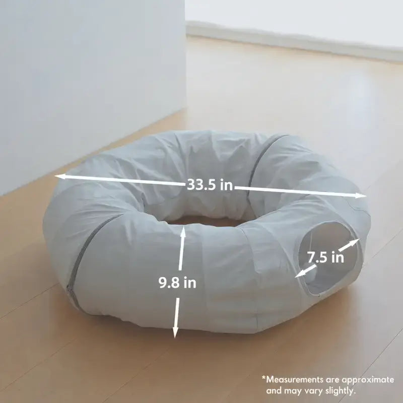 Convertible Cat Tunnel Bed with Optional Cooling Mat, Gray Donut Cat Play Tunnel