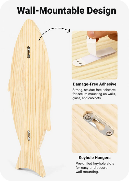 Fish-Shaped Sisal Cat Scratcher Board with Pine Wood Frame