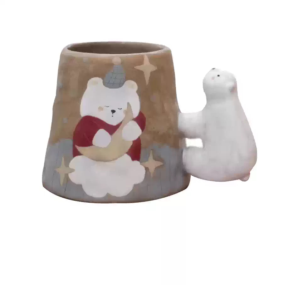 Hand-Painted Polar Bear Ceramic Mug