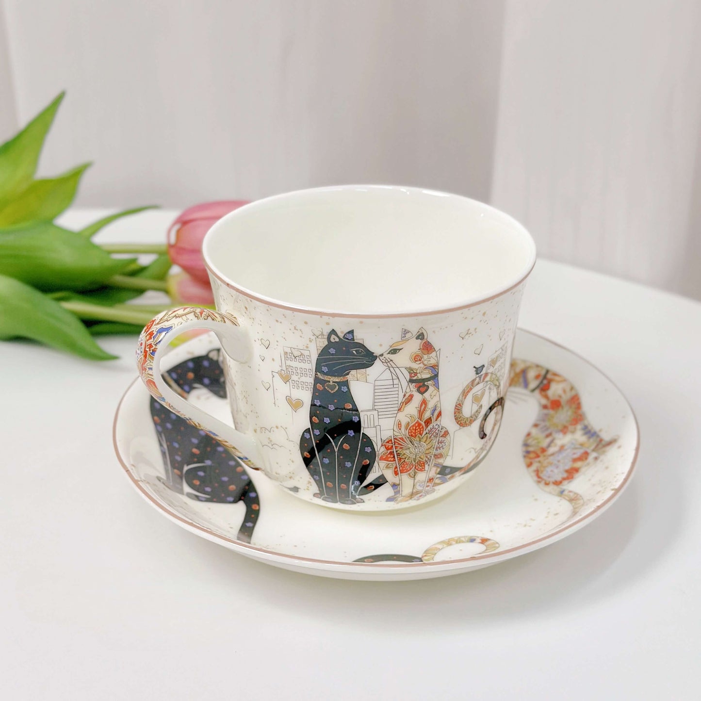Hand-Painted Ceramic Cat Tea Collection
