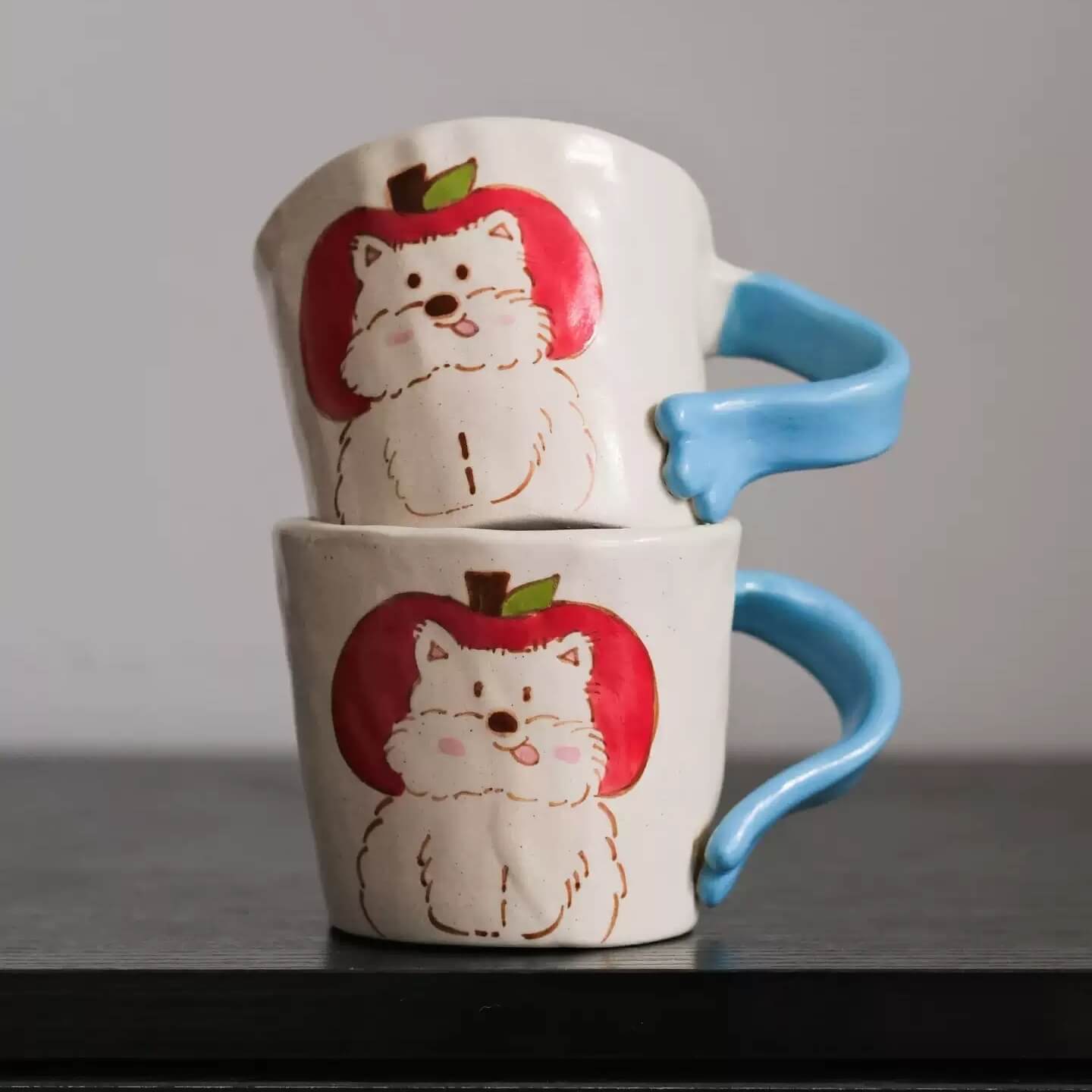 Cute Puppy Apple Ceramic Mug