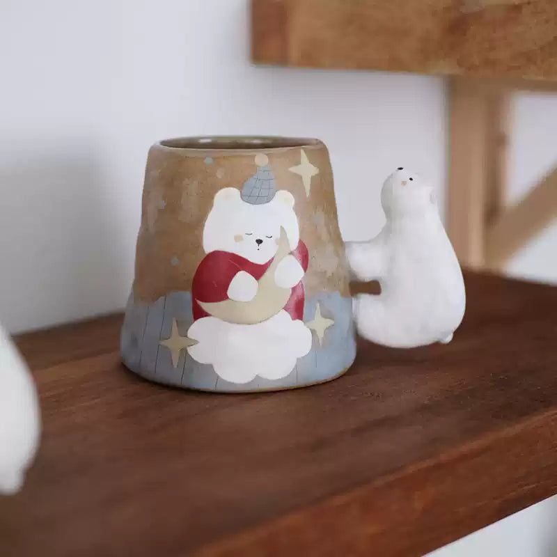 Hand-Painted Polar Bear Ceramic Mug
