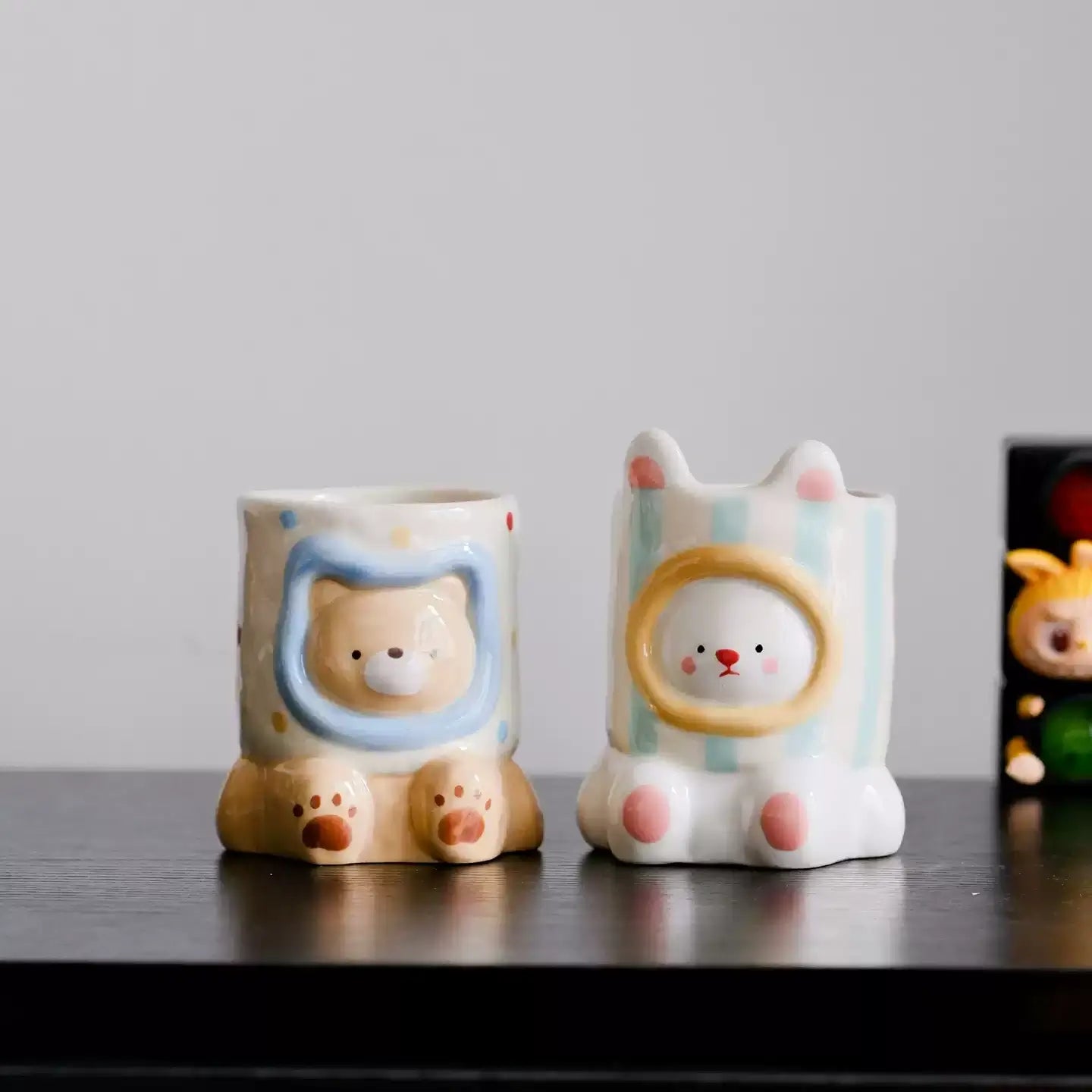 Cute Animal Hoodie Ceramic Mug Set