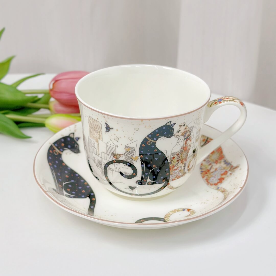 Hand-Painted Ceramic Cat Tea Collection