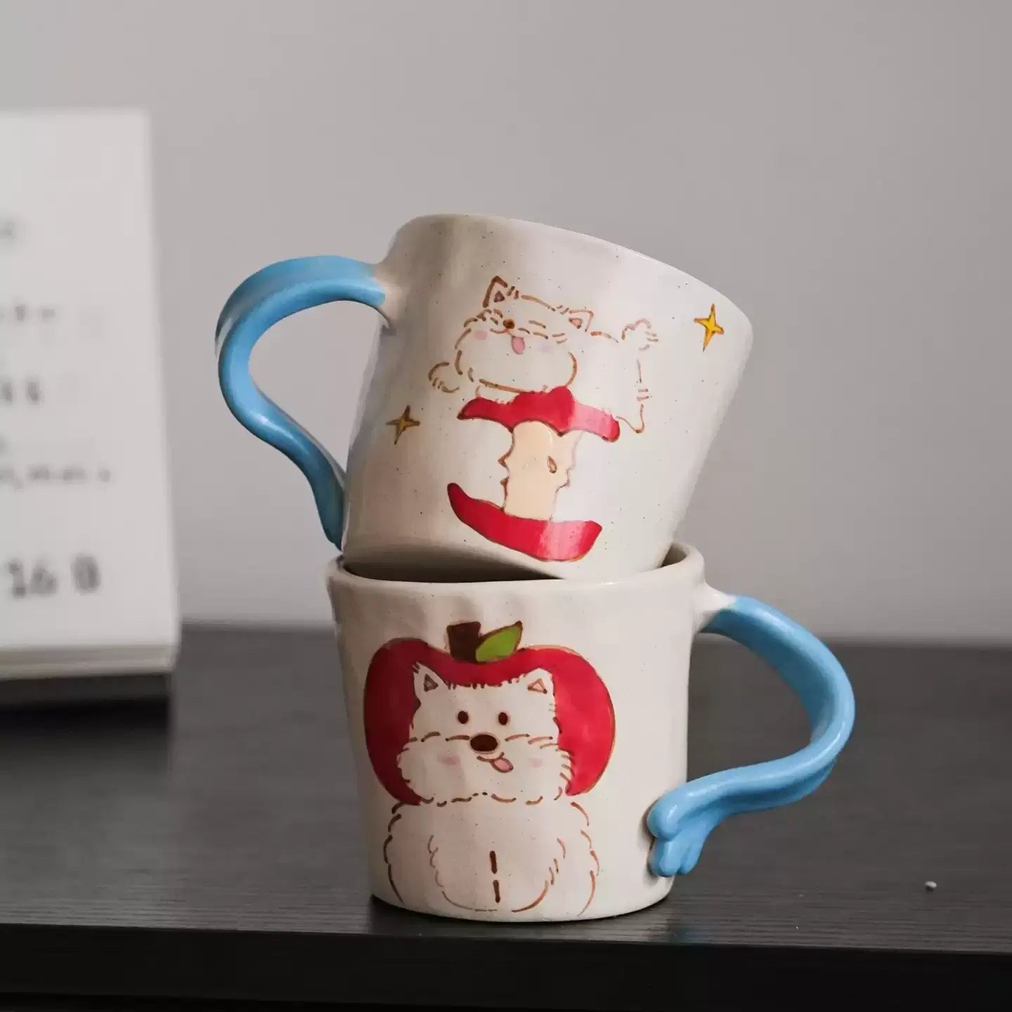 Cute Puppy Apple Ceramic Mug