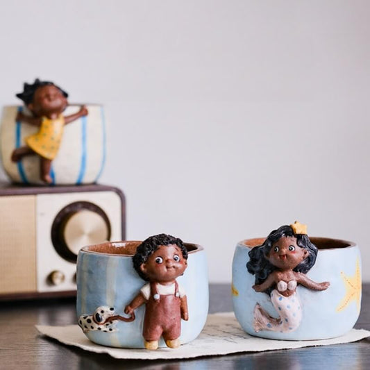Whispering Character Collection — Handcrafted Ceramic Art Mugs