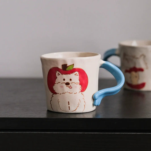 Cute Puppy Apple Ceramic Mug