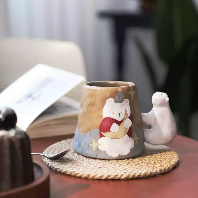 Hand-Painted Polar Bear Ceramic Mug