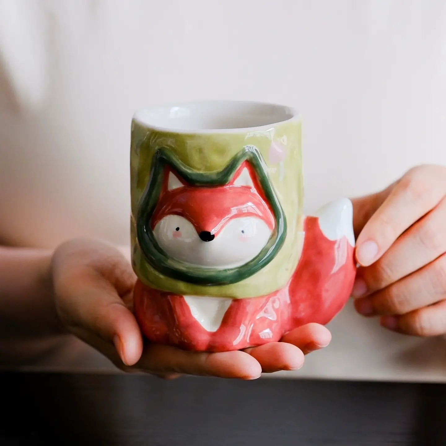 Cute Animal Hoodie Ceramic Mug Set