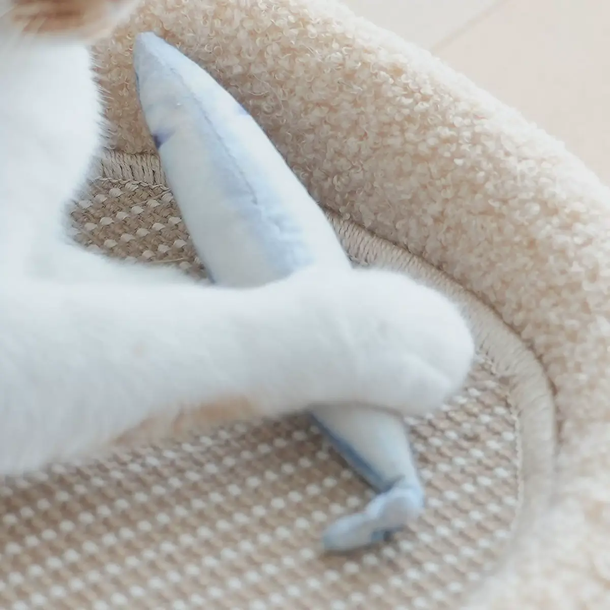 Sisal Cat Scratcher Sofa Bed for Cats & Small Dogs, Oval Pet Lounger with Fleece Trim ，