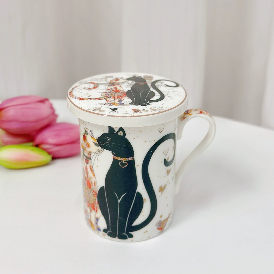 Hand-Painted Ceramic Cat Tea Collection